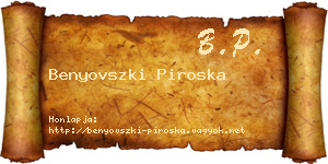 Benyovszki Piroska névjegykártya