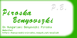 piroska benyovszki business card